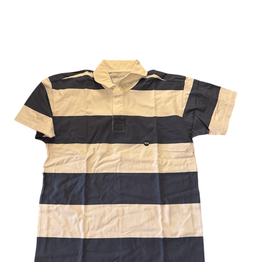 Abercrombie Kids Blue and White Striped Polo Shirt